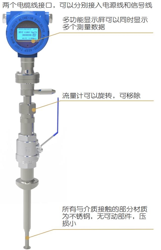 混合氣熱式氣體質(zhì)量流量計結(jié)構(gòu)圖